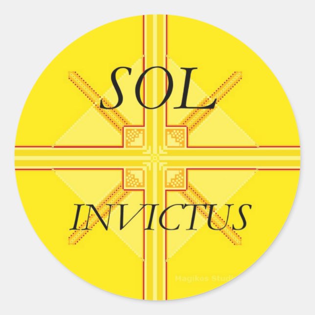 Adesivo Redondo Sol Invictus Stickers (Frente)