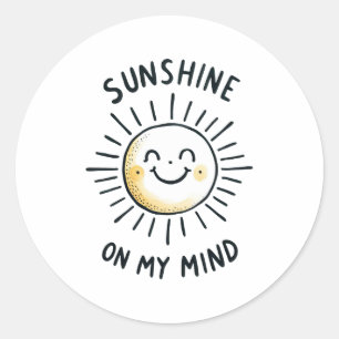 Adesivo Redondo Sol Na Minha Mente