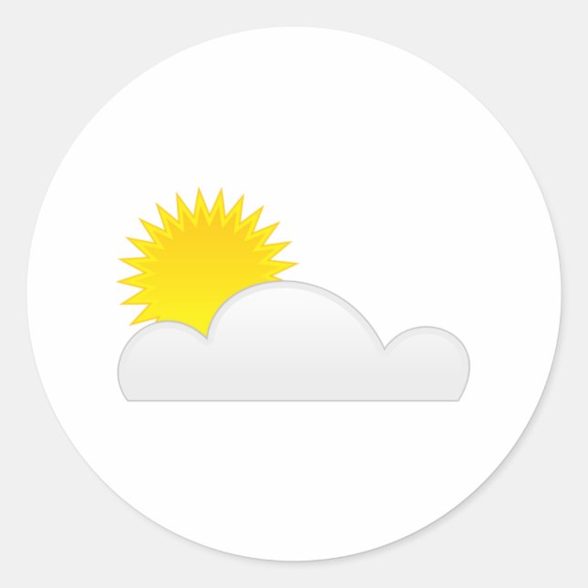 Adesivo Redondo Sol nas Nuvens (Frente)