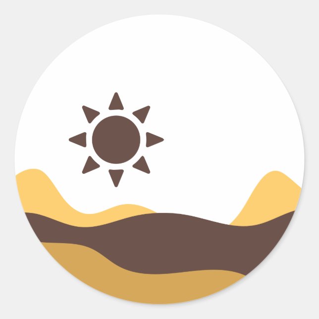 Adesivo Redondo Sol Retro Boho (Frente)