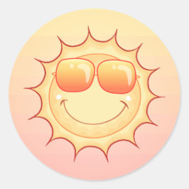 Adesivo Redondo Sol sorridente