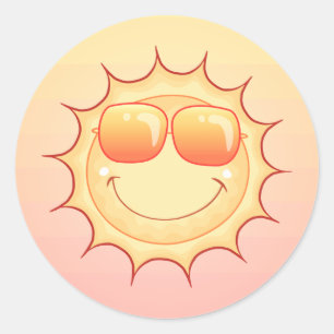 Adesivo Redondo Sol sorridente
