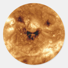 Adesivo Redondo Sol Sorridente do Observatório Solar da NASA