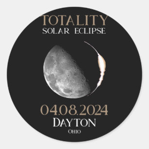 Adesivo Redondo Solar Eclipse 2024 04 Dayton Ohio