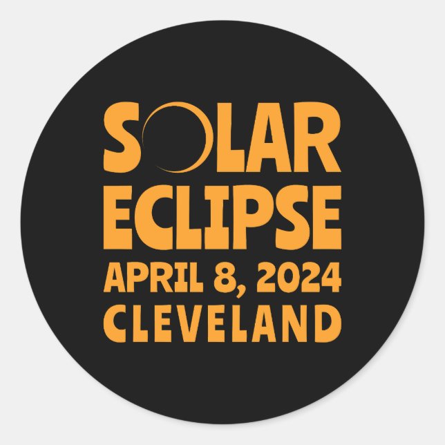 Adesivo Redondo Solar Eclipse 2024 Cleveland Ohio (Frente)