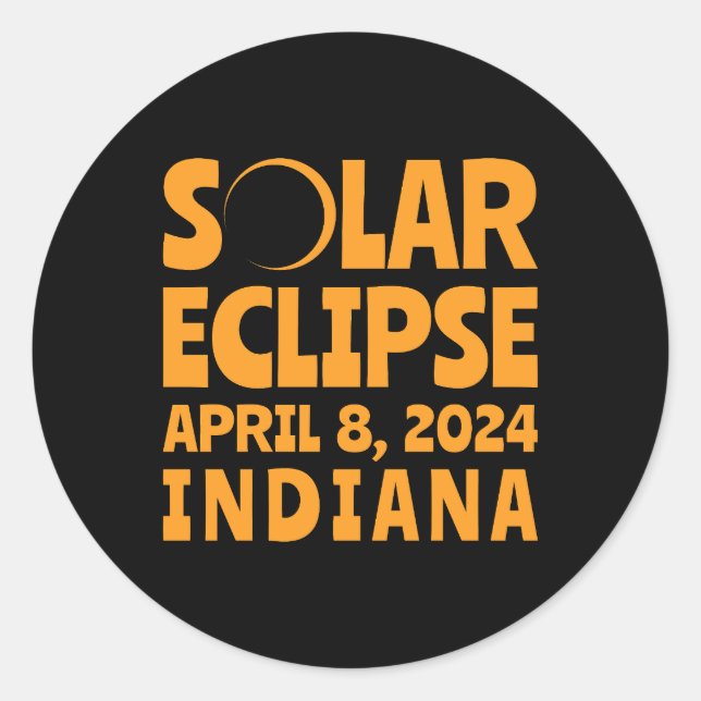 Adesivo Redondo Solar Eclipse 2024 Indiana (Frente)