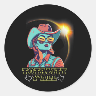 Adesivo Redondo Solar Eclipse 2024 Para Texas 4.08.24 Totalidade Y