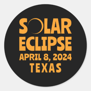 Adesivo Redondo Solar Eclipse 2024 Texas