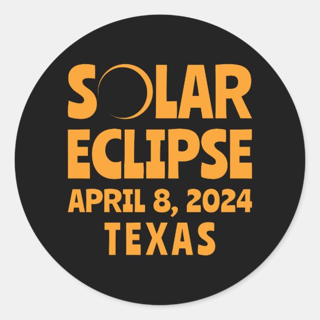 Adesivo Redondo Solar Eclipse 2024 Texas (Frente)