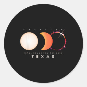 Adesivo Redondo Solar Eclipse 2024 Texas Total Eclipse America Gra