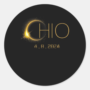Adesivo Redondo Solar Eclipse 2024 Total Solar Eclipse State Ohio