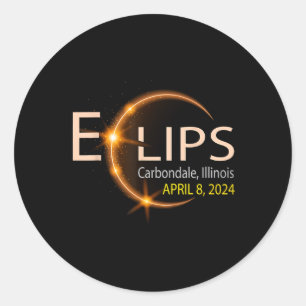 Adesivo Redondo Solar Eclipse Illinois Carbondale Usa Totalidade A