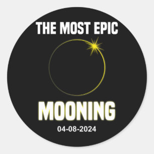 Adesivo Redondo Solar Eclipse Mooning Funny 04.08.2024 Eclipse