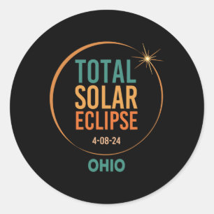 Adesivo Redondo Solar Eclipse Ohio abril de 2024 Totalidade total