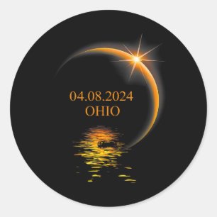 Adesivo Redondo Solar Eclipse Ohio Usa Totalidade 1