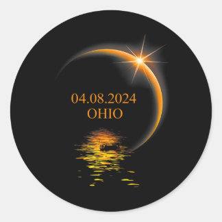 Adesivo Redondo Solar Eclipse Ohio Usa Totalidade 1
