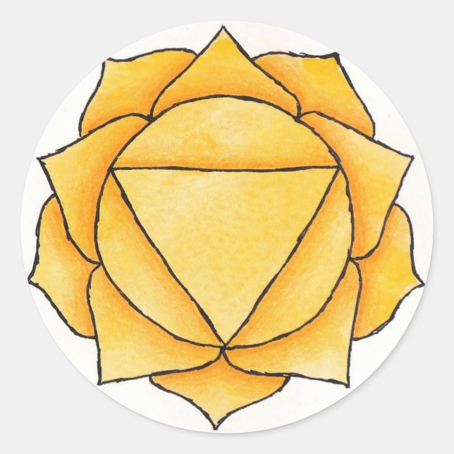 Adesivo Redondo Solar Plexus Chakra (Frente)