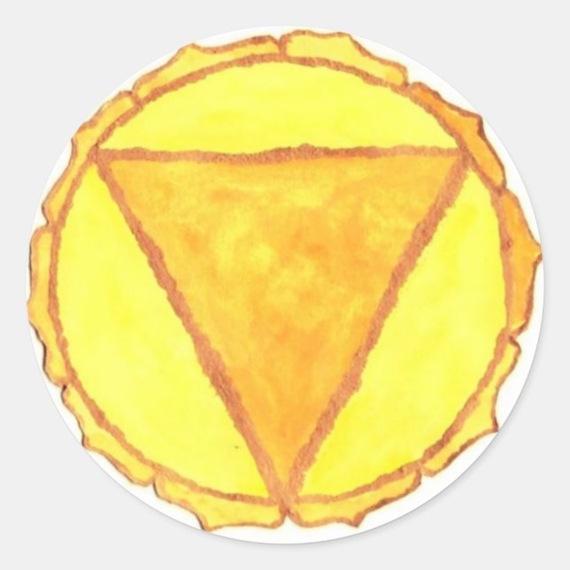 Adesivo Redondo Solar Plexus Chakra Sticker (Frente)