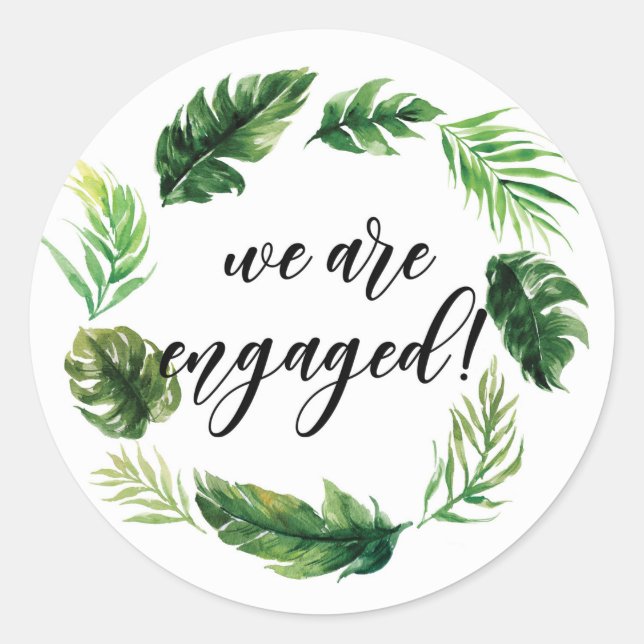 Adesivo Redondo Solas Tropicais De Aquarelas Que Estamos Envolvend (Frente)