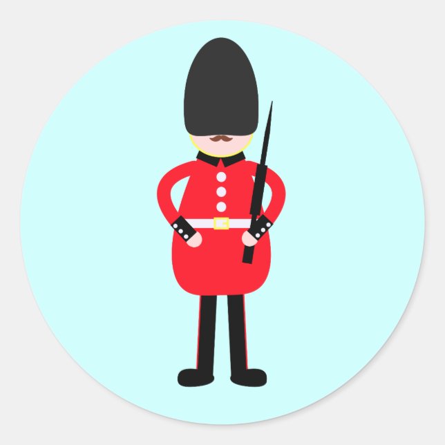 Adesivo Redondo Soldado britânico (Frente)