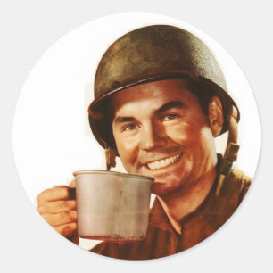 Adesivo Redondo SOLDADO Cuppa Joe