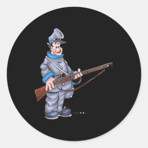 Adesivo Redondo Soldado da Guerra Civil Divertida