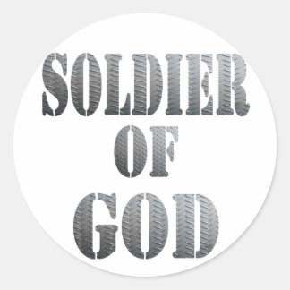 Adesivo Redondo Soldado de Deus 5 Métal