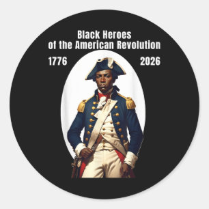 Adesivo Redondo Soldado Patriota Afro-Americano da Guerra Revoluci