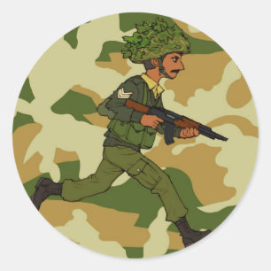 ADESIVO REDONDO SOLDADO VERDE PAQUISTÃO