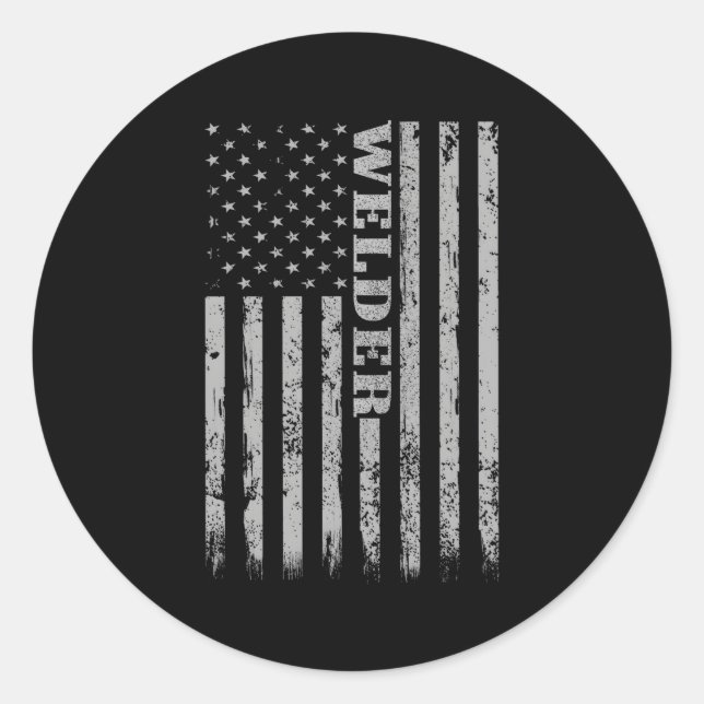 Adesivo Redondo Soldadura Americana Orgulhosa (Frente)