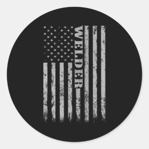 Adesivo Redondo Soldadura Americana Orgulhosa