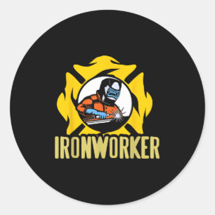 Adesivo Redondo Soldadura Ironworker Torch Flame Metal Trabalho