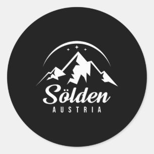Adesivo Redondo Sölden Austria Ski Resort Skiting Snowboard Souv