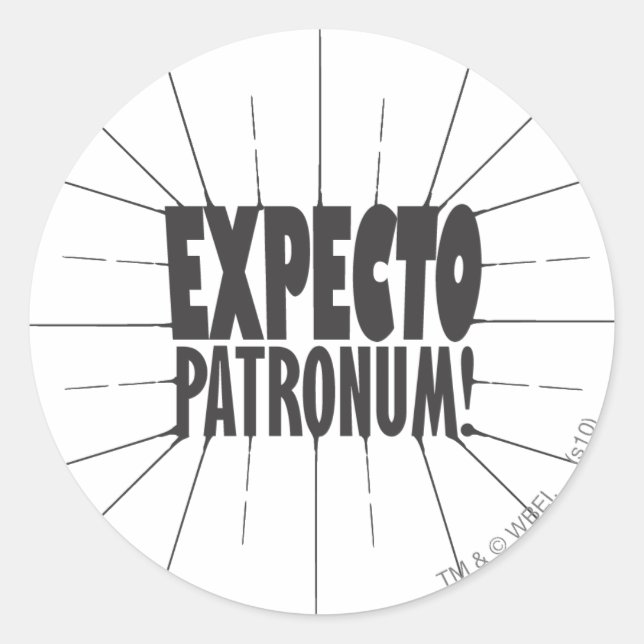 Adesivo Redondo Soletra Harry PotterEspera Patronum! (Frente)