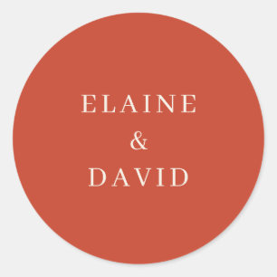 Adesivo Redondo Solid Rustic Orange Modern Weding