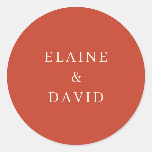 Adesivo Redondo Solid Rustic Orange Modern Weding (Frente)