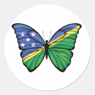 Adesivo Redondo Solomon Hypolimnas Butterfly Classic Round Sti