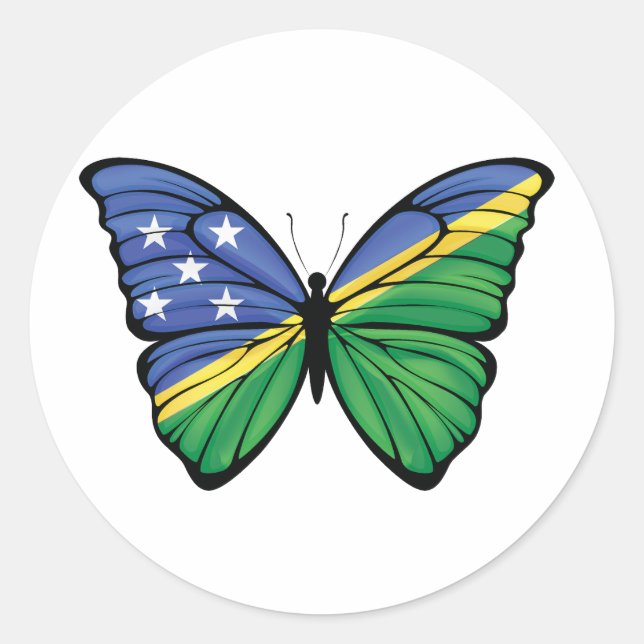 Adesivo Redondo Solomon Hypolimnas Butterfly Classic Round Sti (Frente)