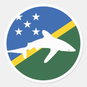 Adesivo Redondo Solomon Island Shark Solomon Islander
