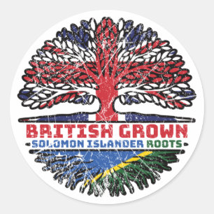 Adesivo Redondo Solomon Islands Solomon Islander British Tree