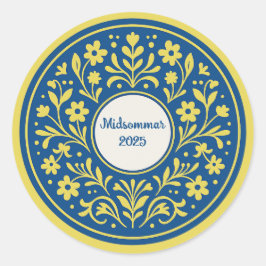 Adesivo Redondo Solstício de Verão - Midsommar Tradicional sueco L