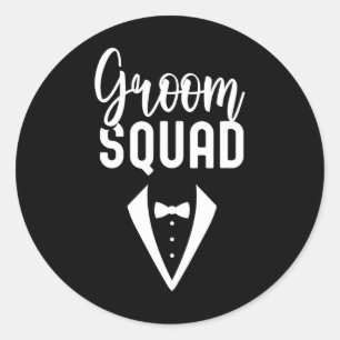 Adesivo Redondo Solteiro 3 de Casamento do Groom Squad Sayings