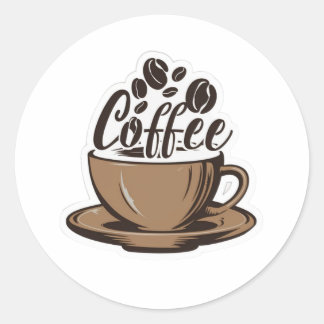 Adesivo Redondo solteiro de café