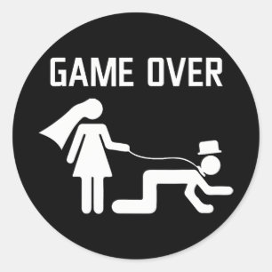 Adesivo Redondo Solteiro De Casamento De Noiva Engraçado Bachelore