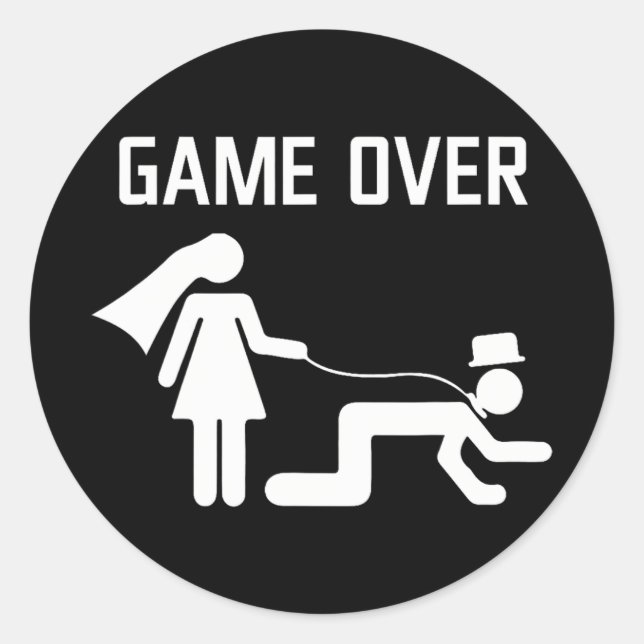 Adesivo Redondo Solteiro De Casamento De Noiva Engraçado Bachelore (Frente)