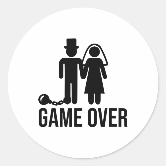 Adesivo Redondo Solteiro De Casamento De Noiva Engraçado Bachelore (Frente)