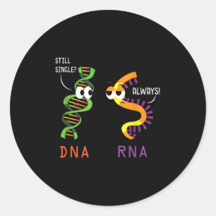 Adesivo Redondo Solteiro Dna Sempre Faz Ciência Engraçada Biologia