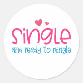 Adesivo Redondo Solteiro e Namorados pronto para unir | Vinheta