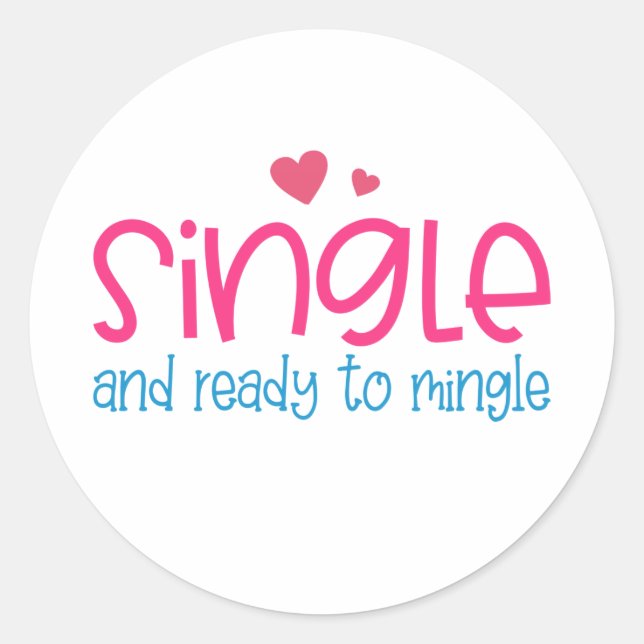 Adesivo Redondo Solteiro e Namorados pronto para unir | Vinheta (Frente)