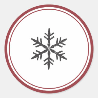 Adesivo Redondo Solteiro Elegante Snowflake Sticker